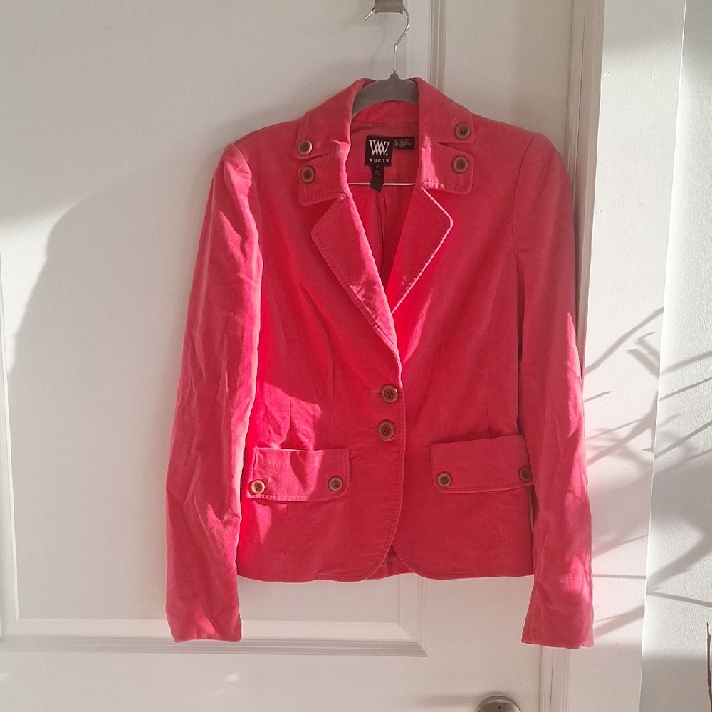 Worth Vibrant Pink Blazer with Button Accents